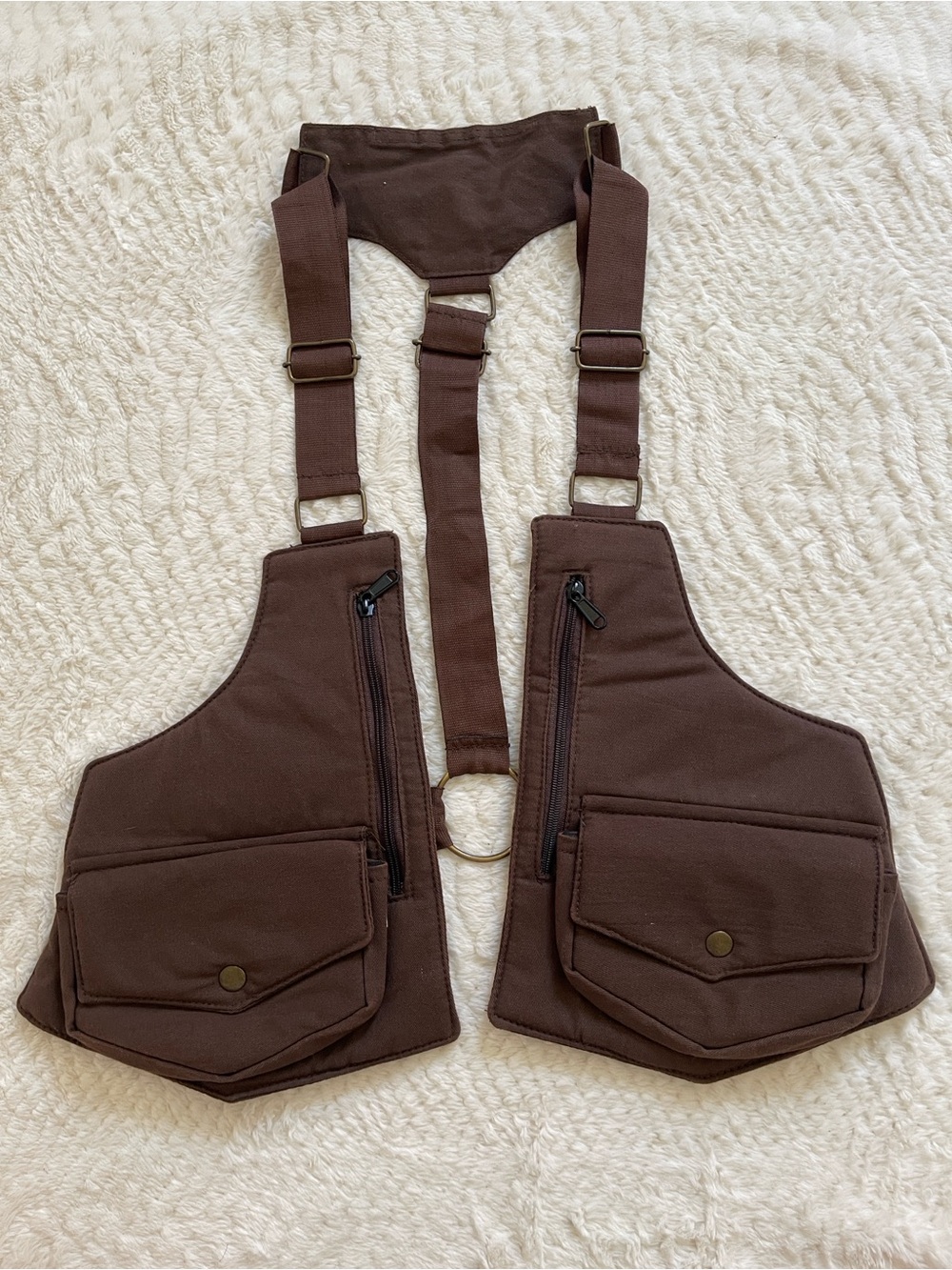 Lakhays Cotton Brown Vest Bag💼